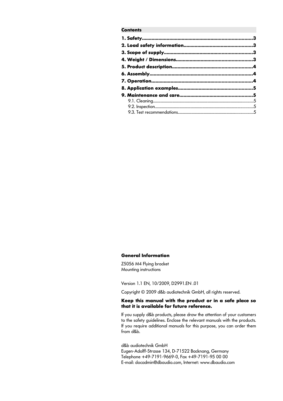 d&b Z5056 M4 Flying bracket User Manual | Page 2 / 6