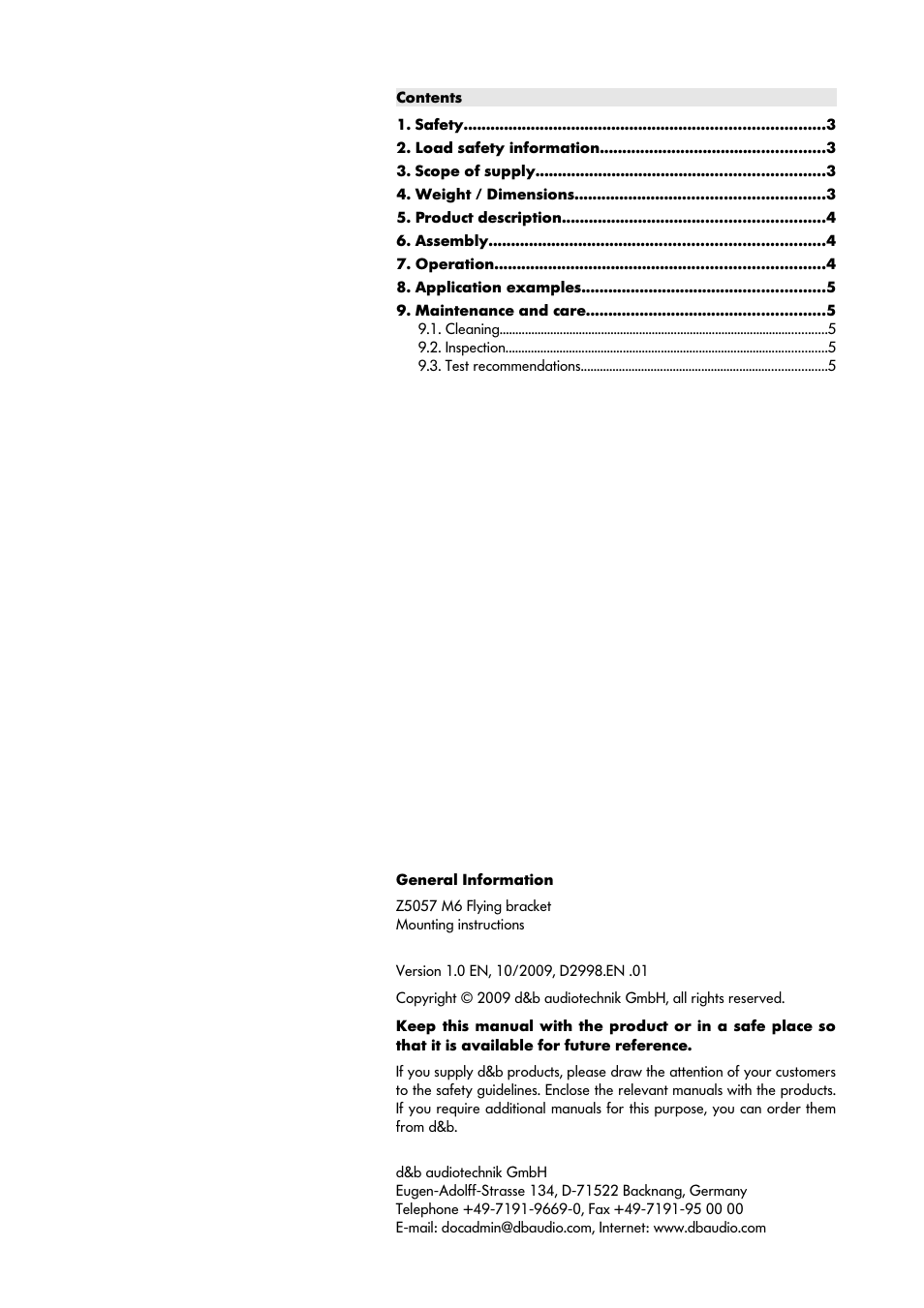 d&b Z5057 M6 Flying bracket User Manual | Page 2 / 6