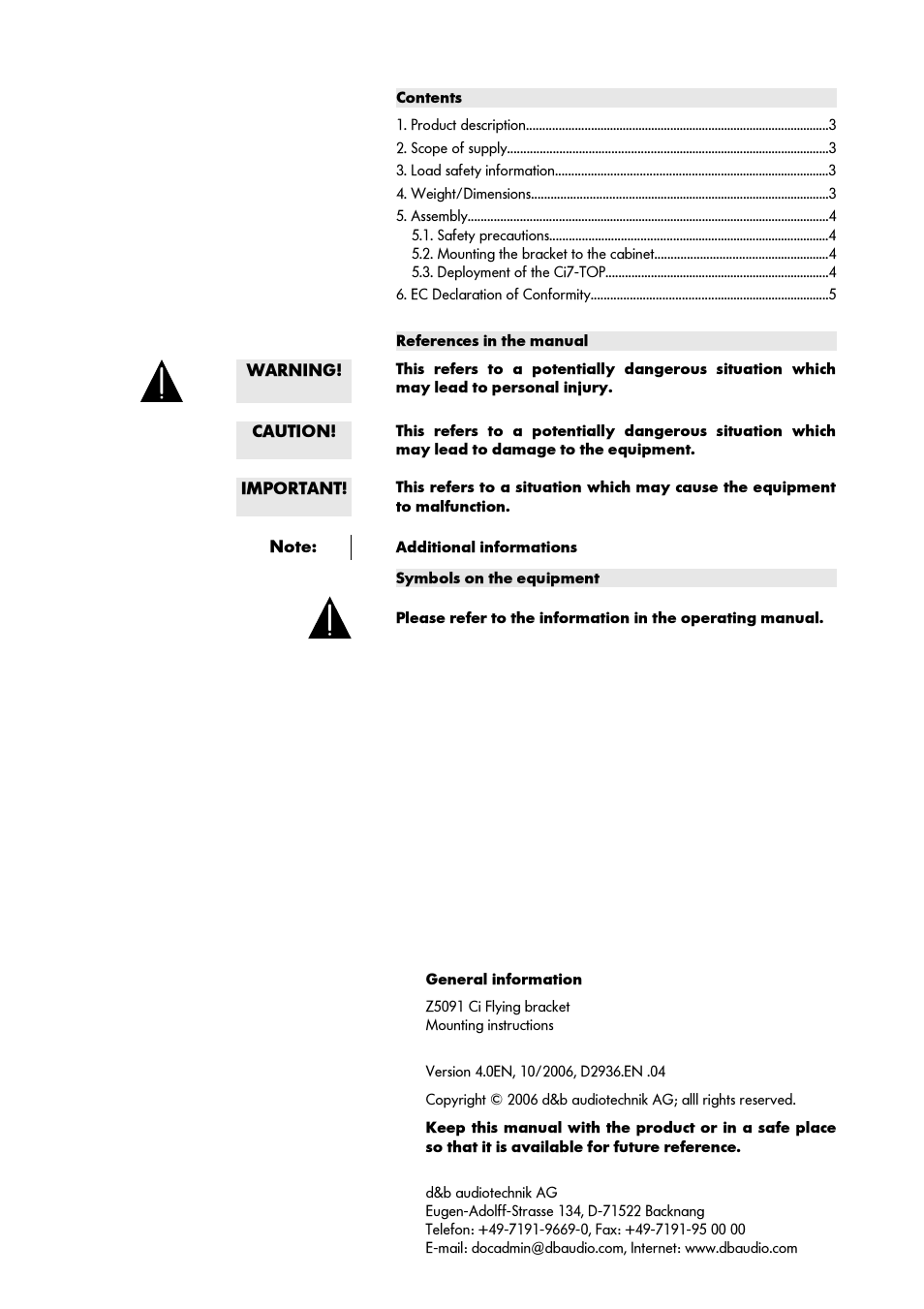 d&b Z5091 Ci Flying bracket User Manual | Page 2 / 6