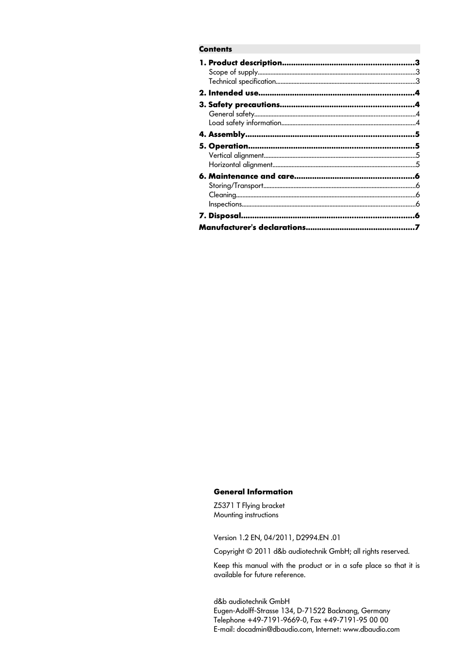 d&b Z5371 T Flying bracket User Manual | Page 2 / 8