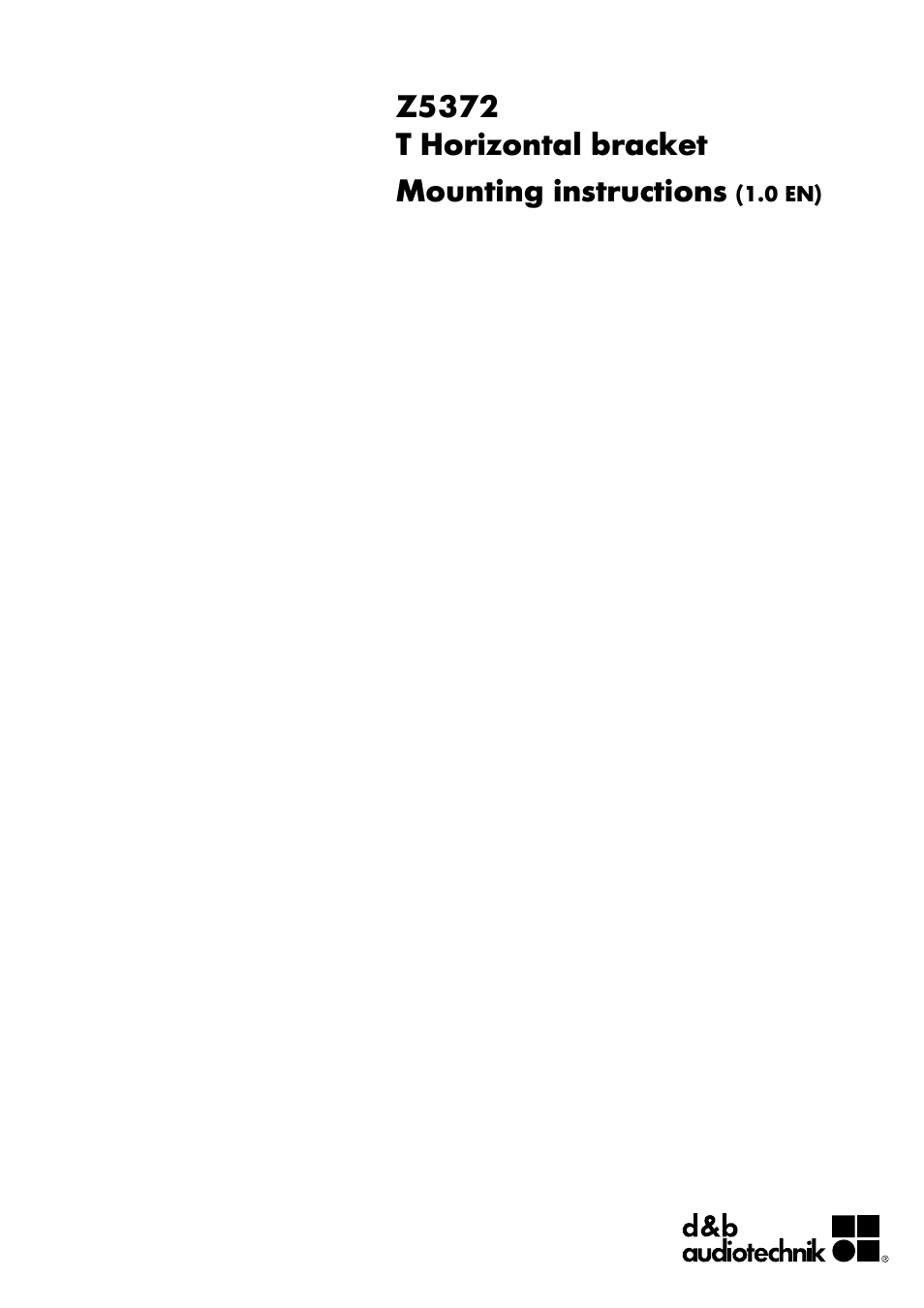 d&b Z5372 T Horizontal bracket User Manual | 8 pages