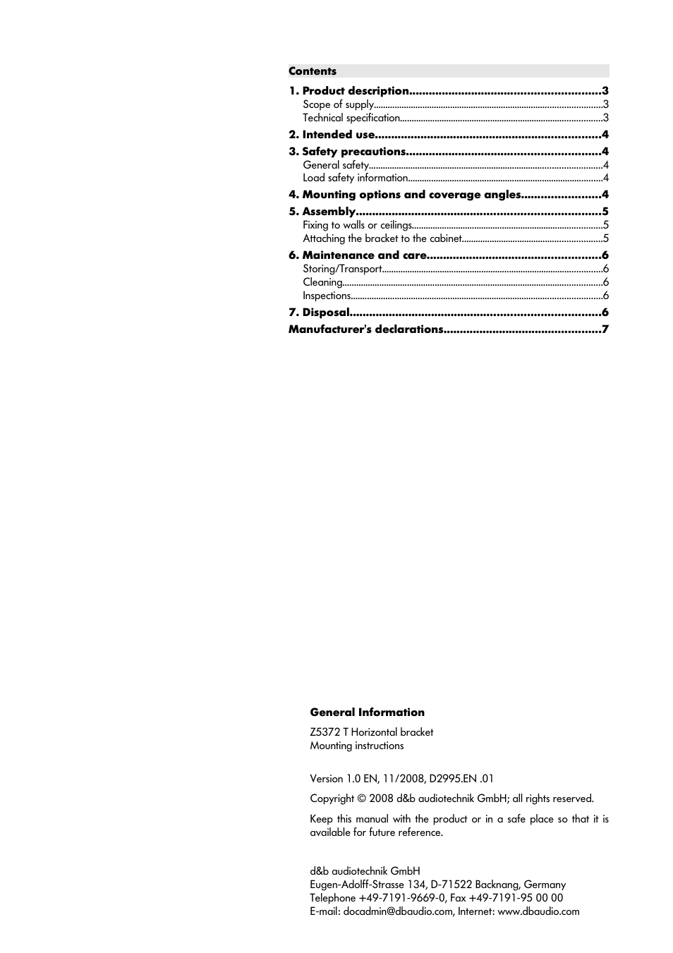 d&b Z5372 T Horizontal bracket User Manual | Page 2 / 8