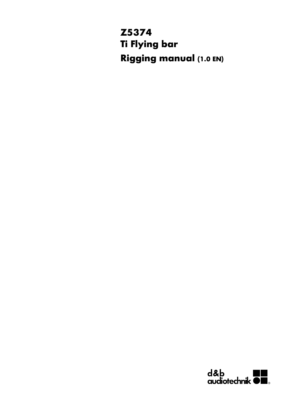 d&b Z5374 Ti Flyingadapter User Manual | 10 pages