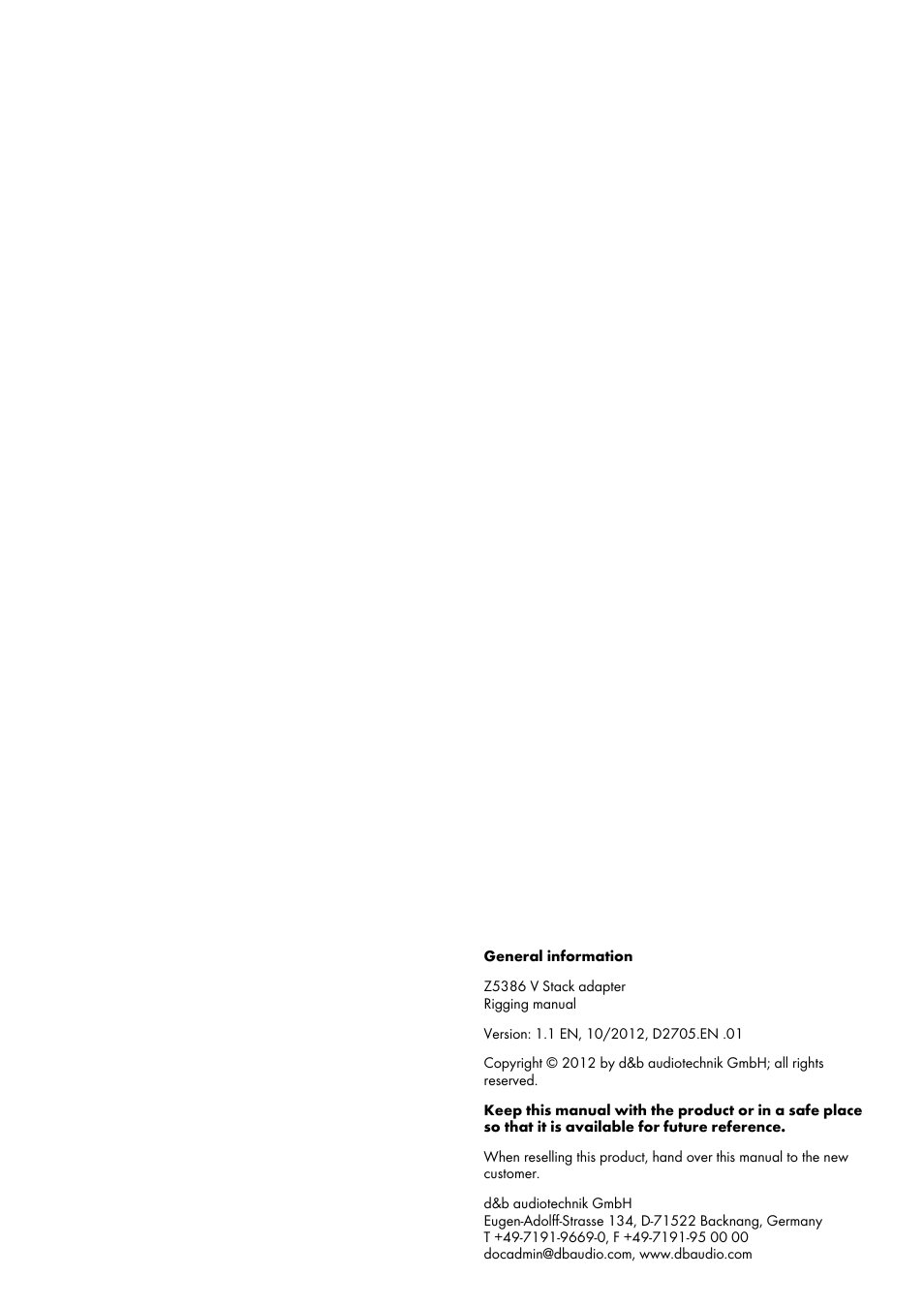 d&b Z5386 V Stack adapter User Manual | Page 2 / 7