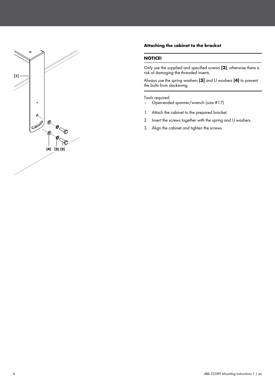 d&b Z5389 Bi6-SUB Horizontal bracket User Manual | Page 6 / 10