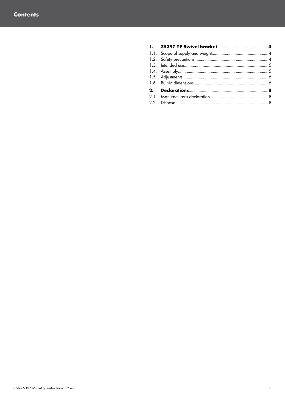 d&b Z5397 YP Swivel bracket User Manual | Page 3 / 10