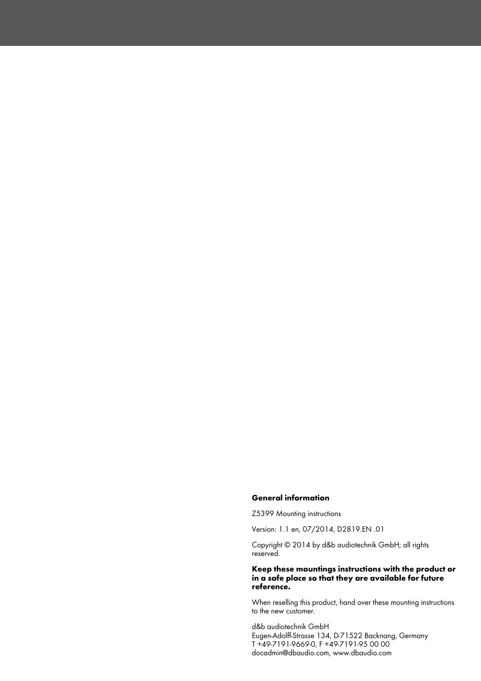 d&b Z5399 YiP Mouting bracket User Manual | Page 2 / 8