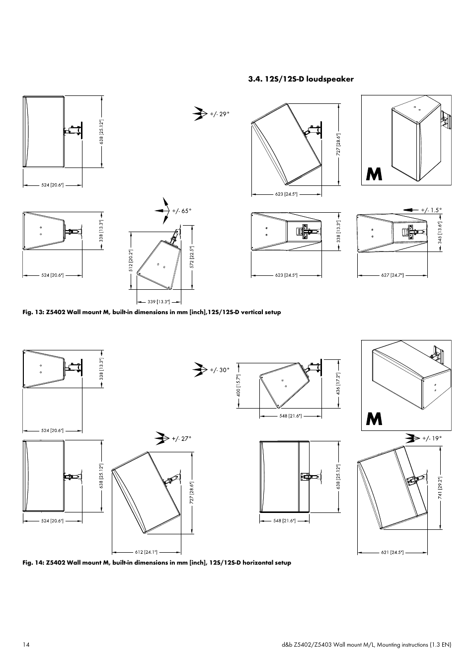 12s/12s-d loudspeaker | d&b Z5402 Wall mount User Manual | Page 14 / 17