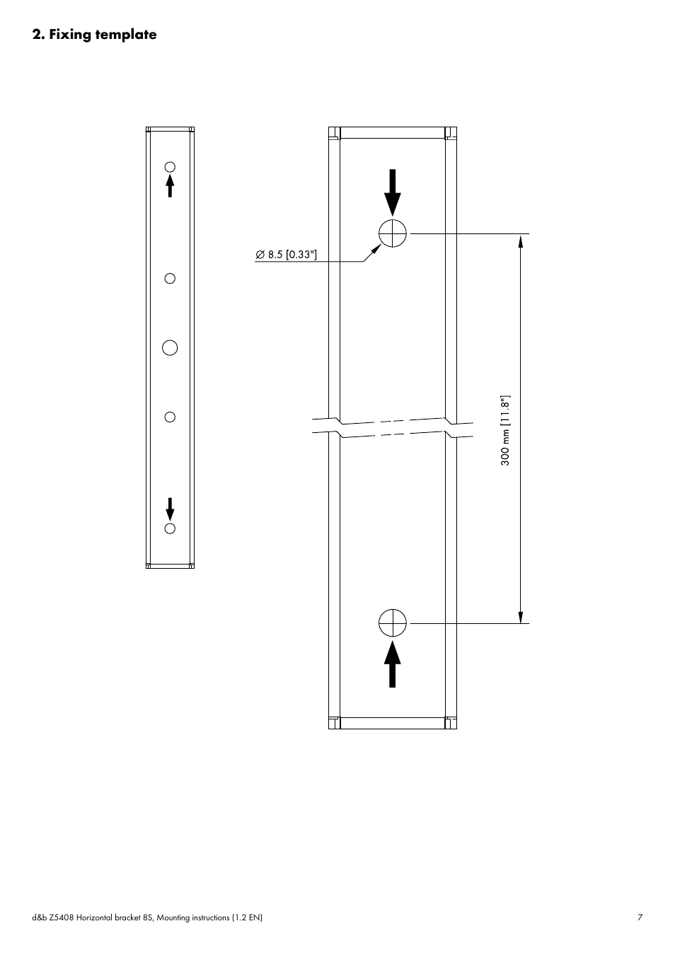 Fixing template | d&b Z5408 Horizontal bracket 8S User Manual | Page 7 / 10