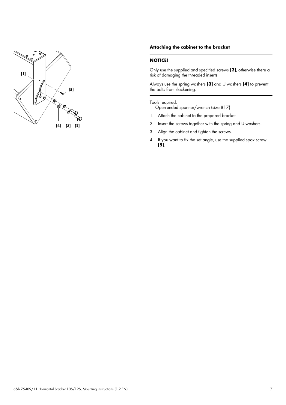 d&b Z5409 Horizontal bracket 10S 12S User Manual | Page 7 / 13