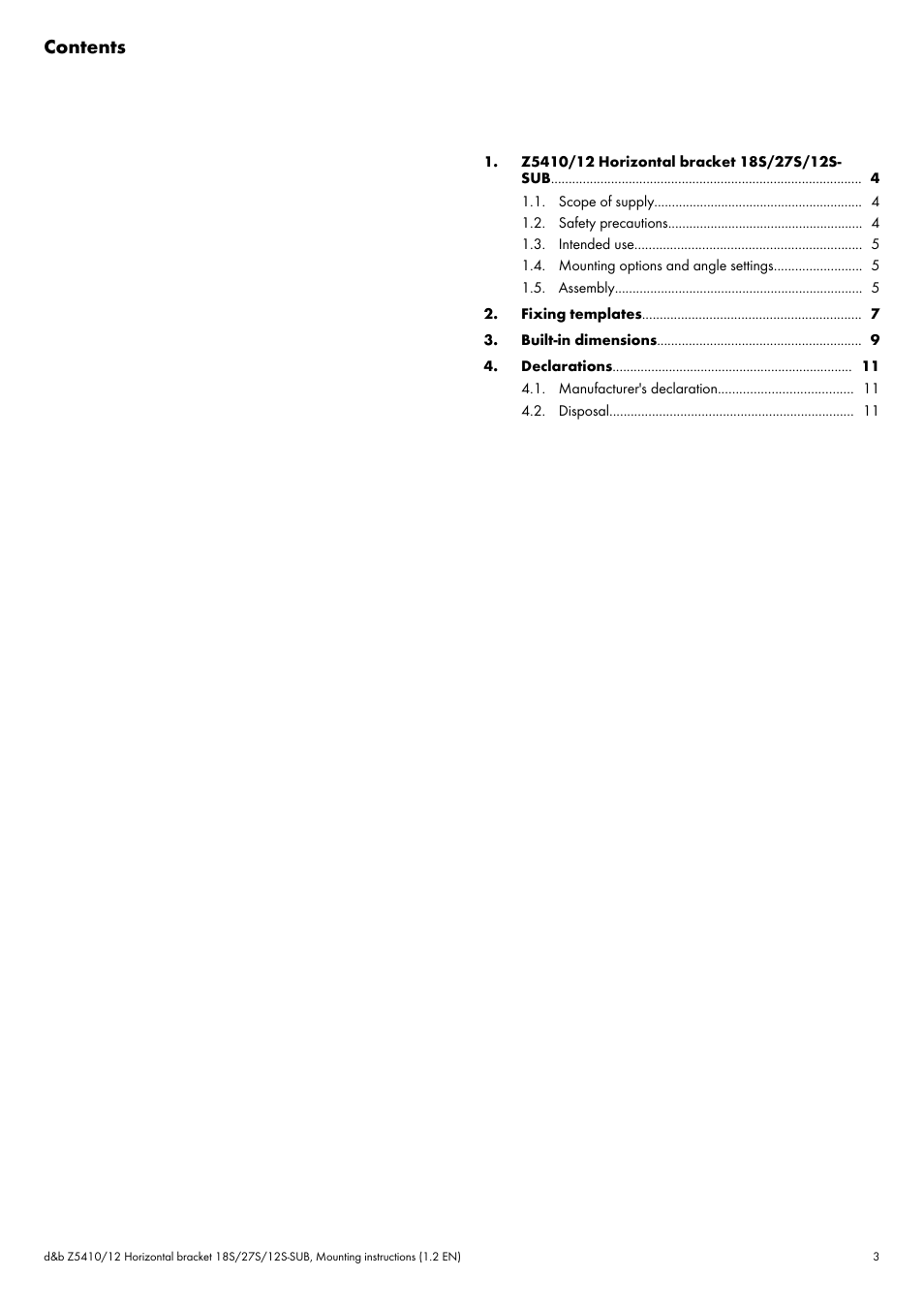 d&b Z5410 Hor. bracket 12 18 27S-SUB User Manual | Page 3 / 12