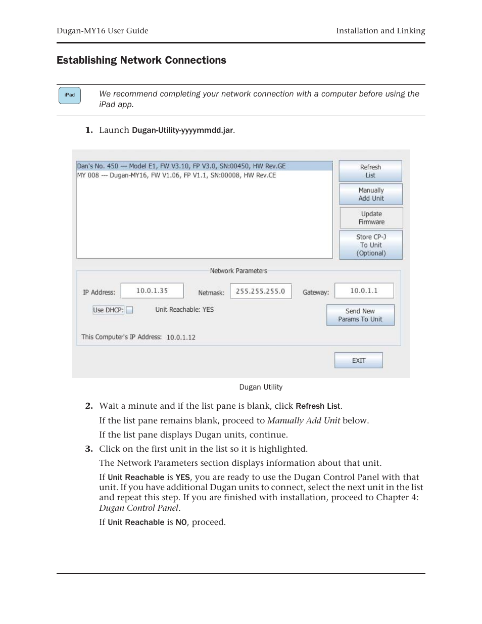 Establishing network connections | Dan Dugan Sound Design Dugan-MY16 User Manual | Page 17 / 44