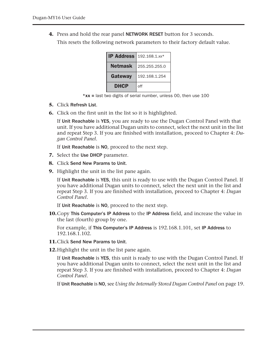 Dan Dugan Sound Design Dugan-MY16 User Manual | Page 18 / 44