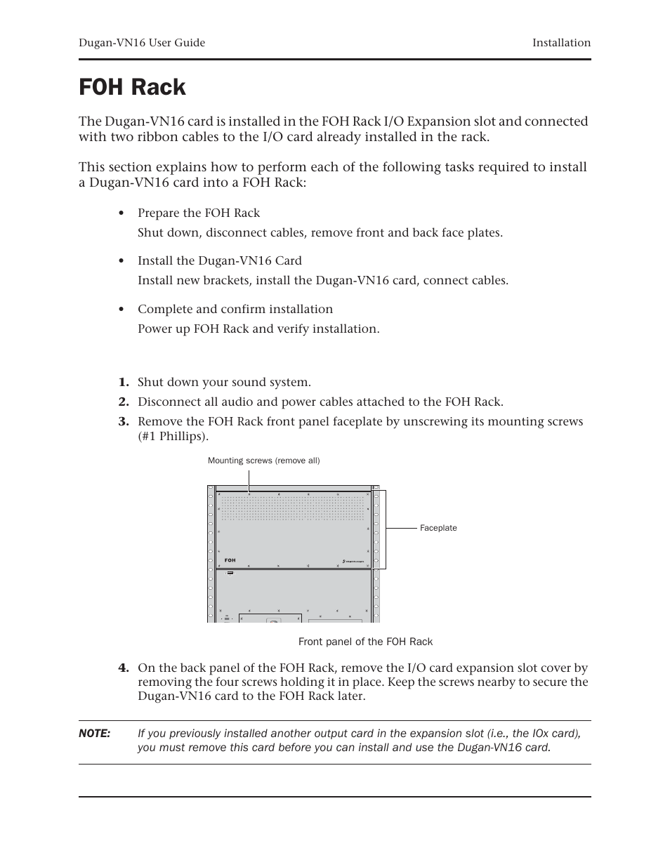 Foh rack | Dan Dugan Sound Design Dugan-VN16 User Manual | Page 23 / 64