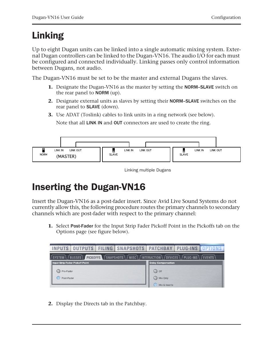 Linking, Inserting the dugan-vn16 | Dan Dugan Sound Design Dugan-VN16 User Manual | Page 35 / 64