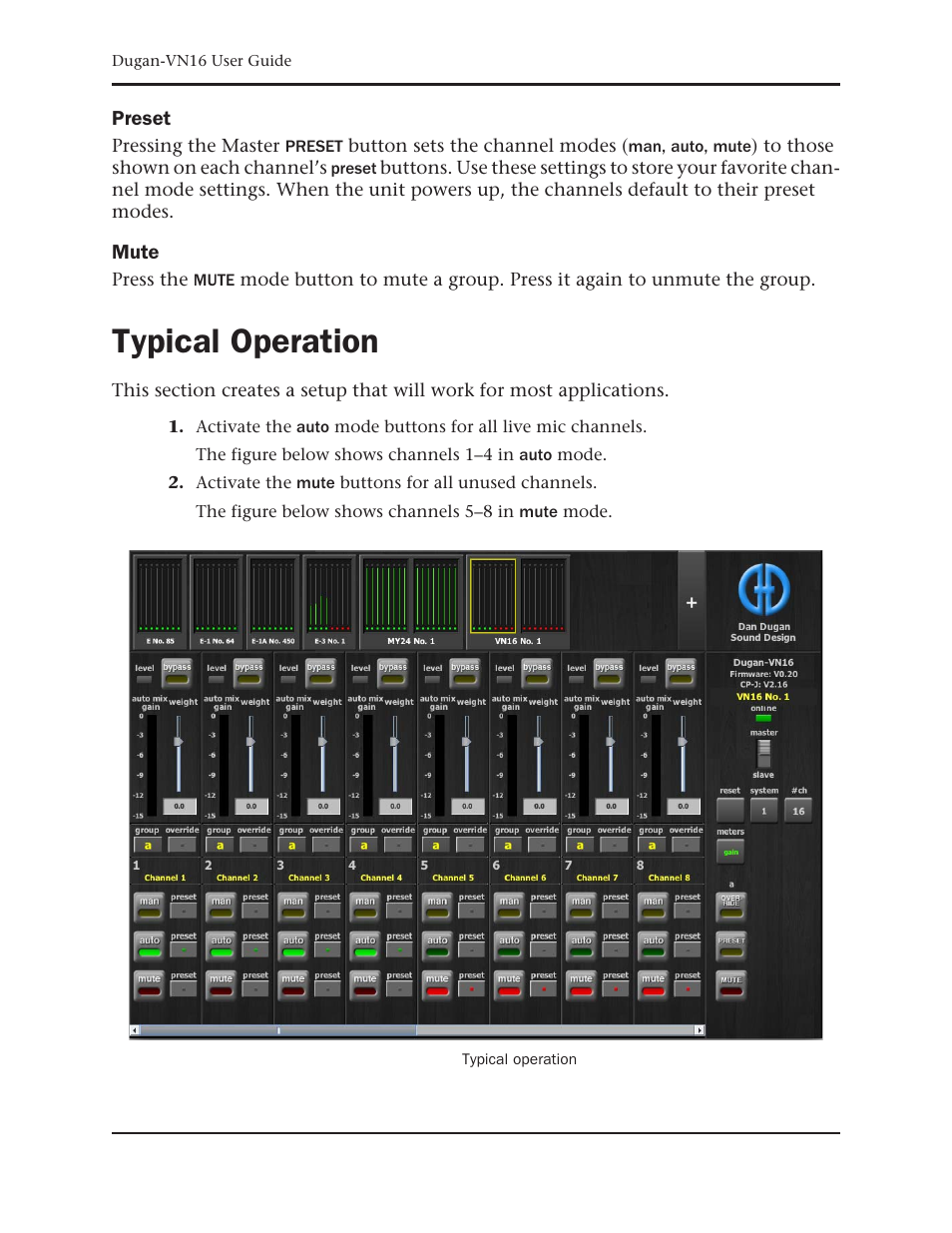 Typical operation | Dan Dugan Sound Design Dugan-VN16 User Manual | Page 58 / 64