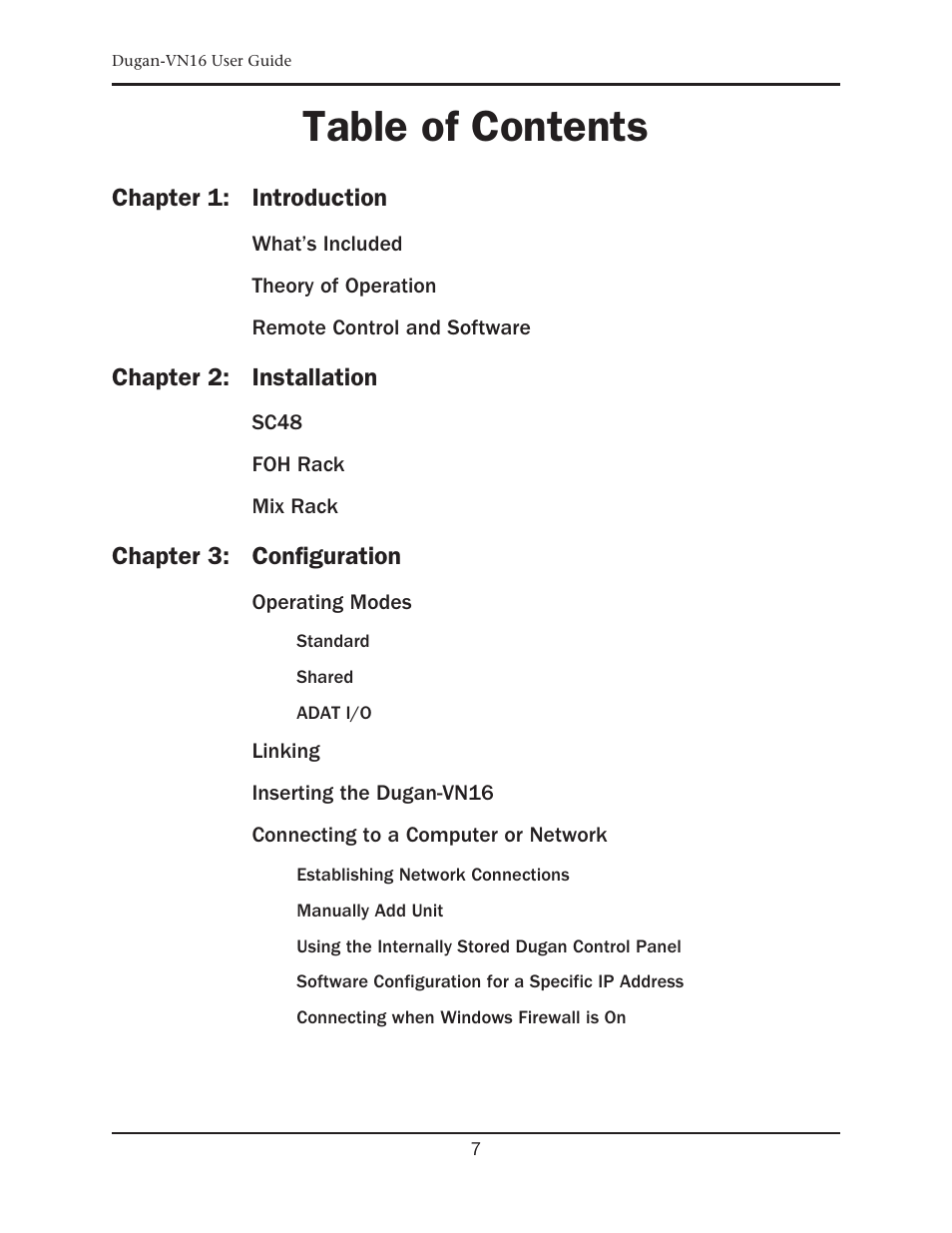 Dan Dugan Sound Design Dugan-VN16 User Manual | Page 7 / 64
