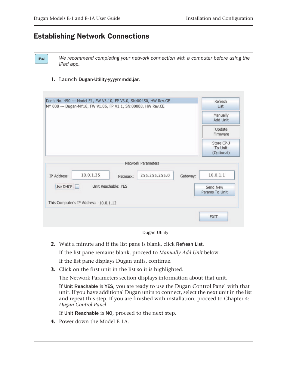 Establishing network connections | Dan Dugan Sound Design E-1 User Manual | Page 23 / 52