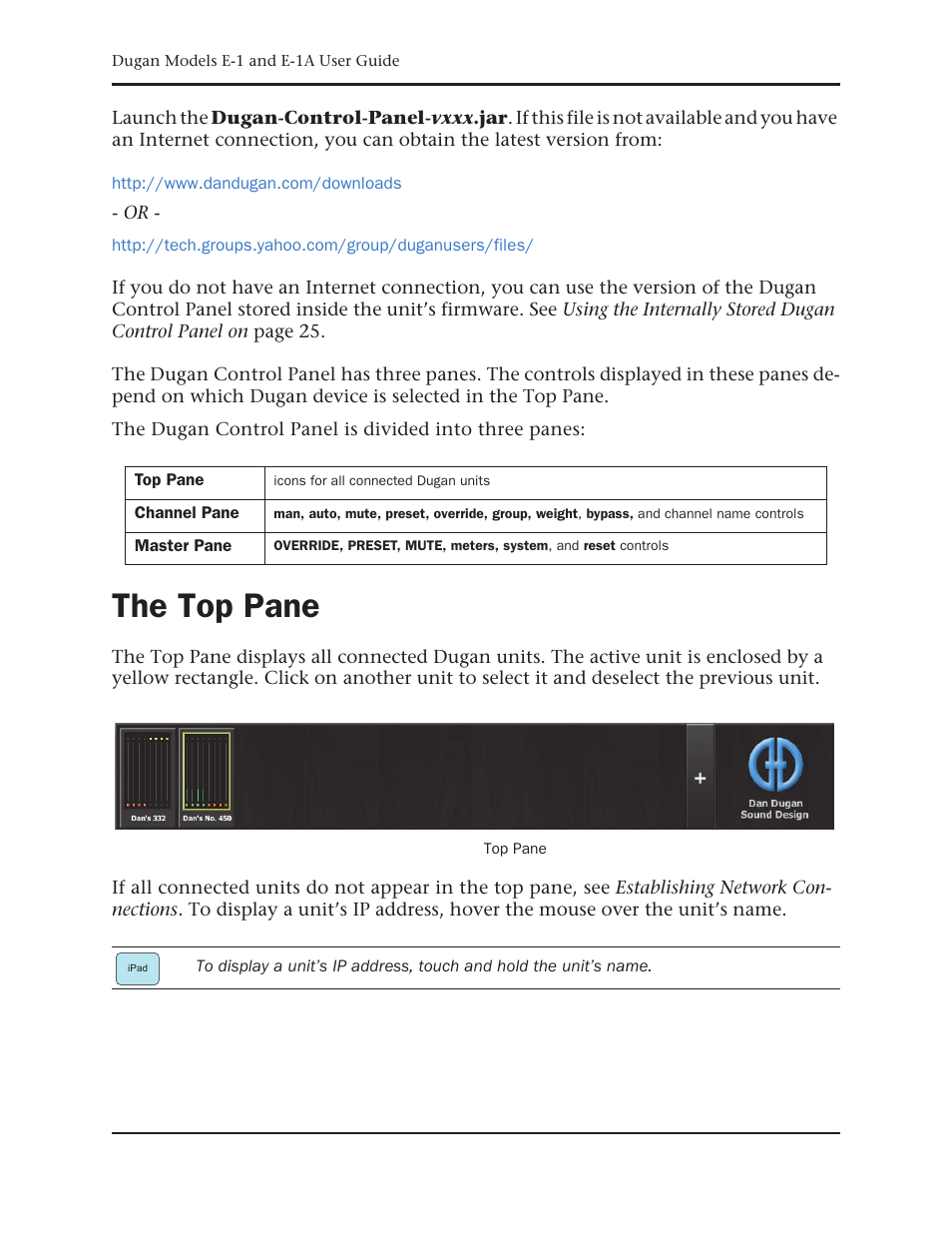 The top pane | Dan Dugan Sound Design E-1 User Manual | Page 30 / 52