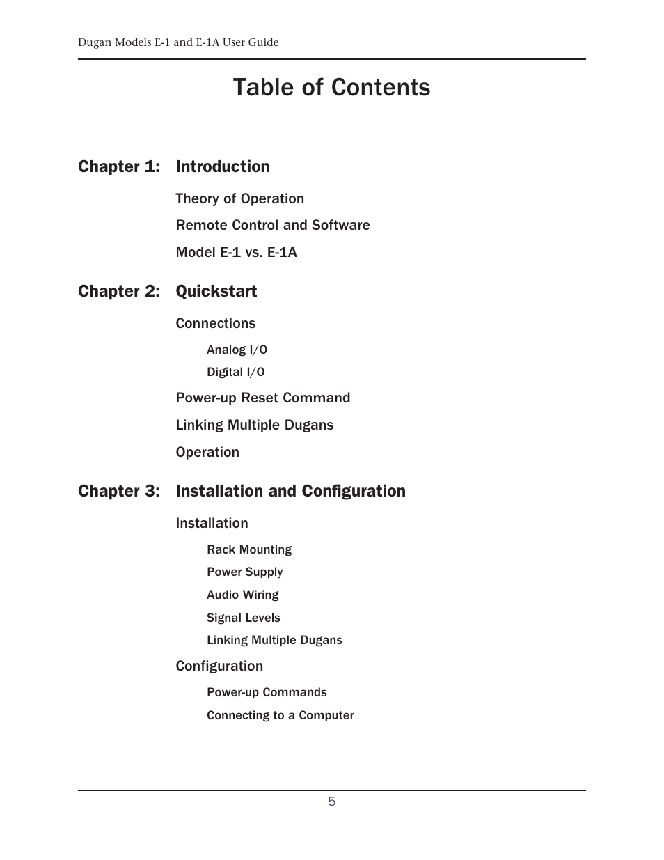 Dan Dugan Sound Design E-1 User Manual | Page 5 / 52