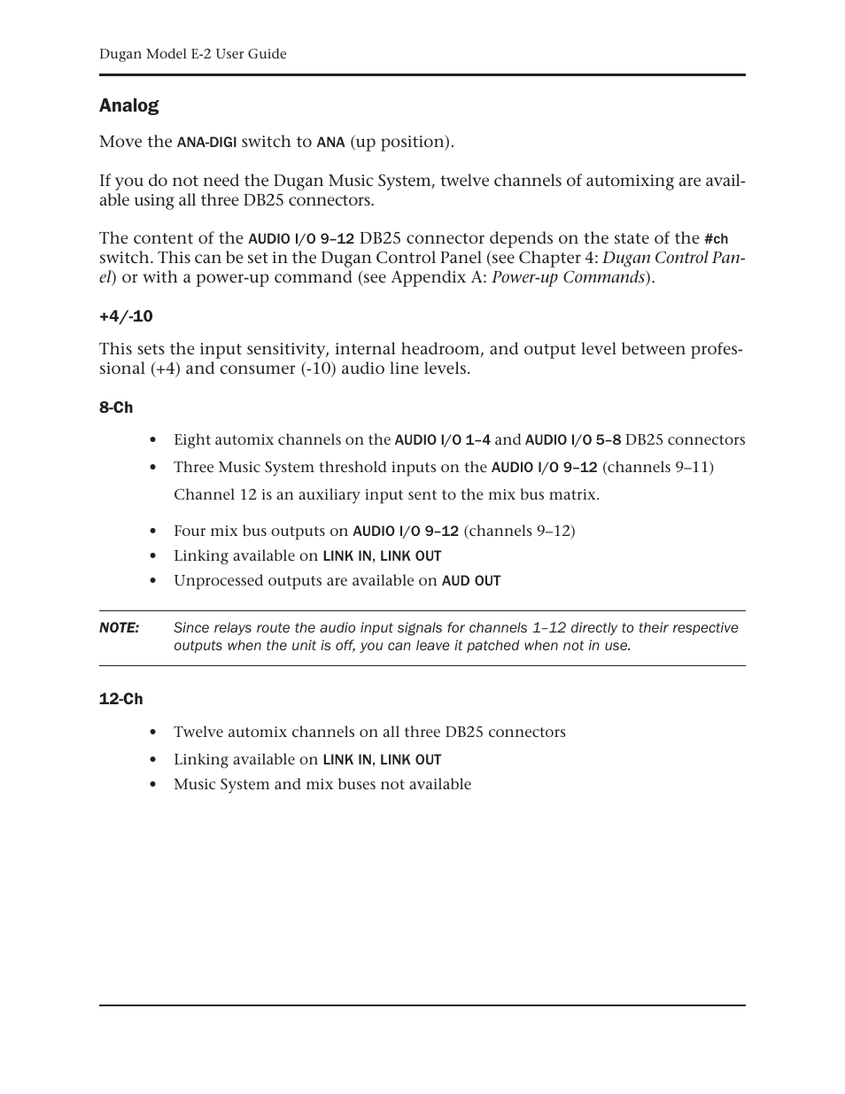 Analog | Dan Dugan Sound Design E-2 User Manual | Page 20 / 68