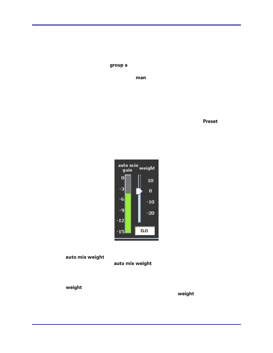 1 auto mix weight, Auto mix weight | Dan Dugan Sound Design E User Manual | Page 29 / 48