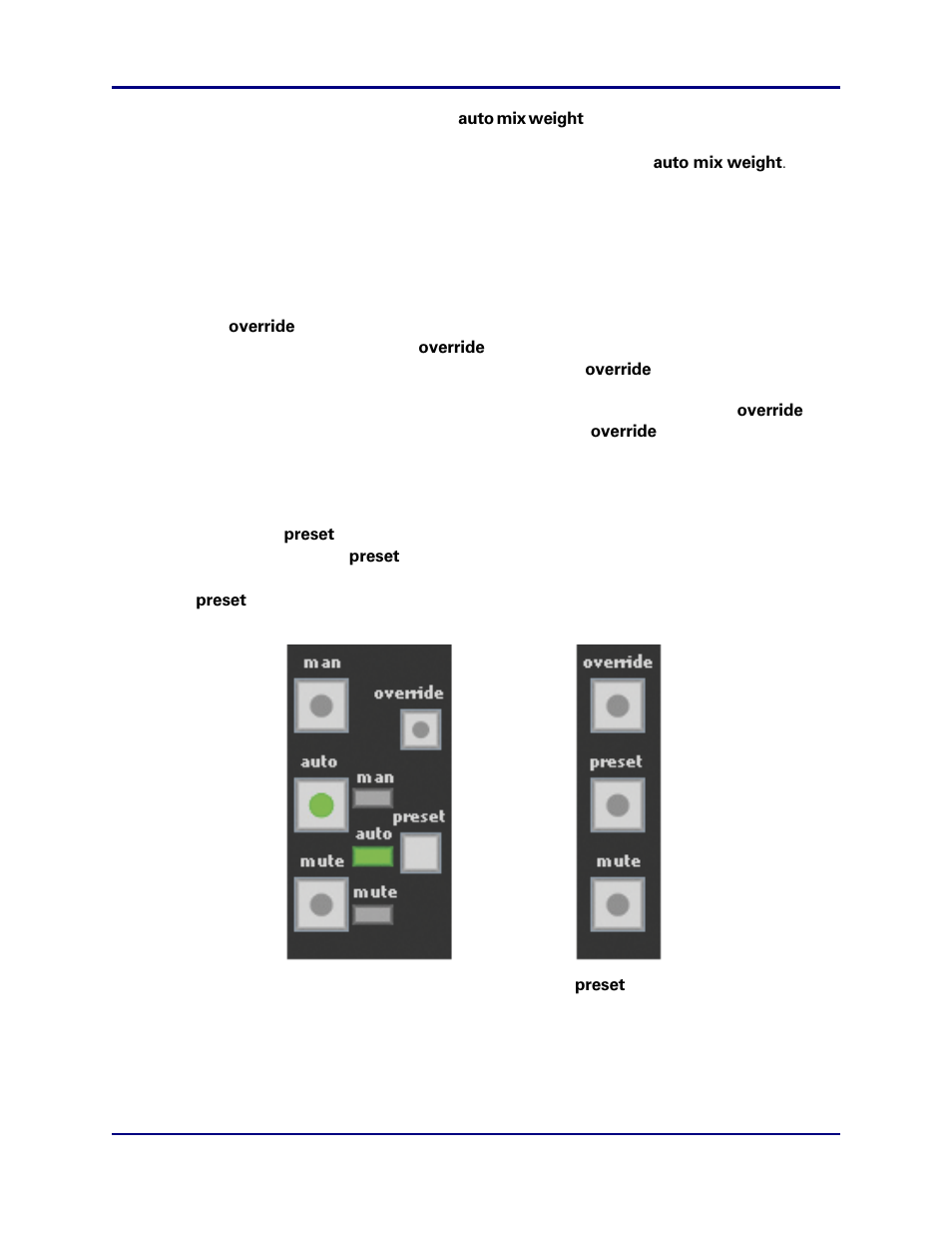 2 logic functions, Override, Preset | Logic functions | Dan Dugan Sound Design E User Manual | Page 31 / 48