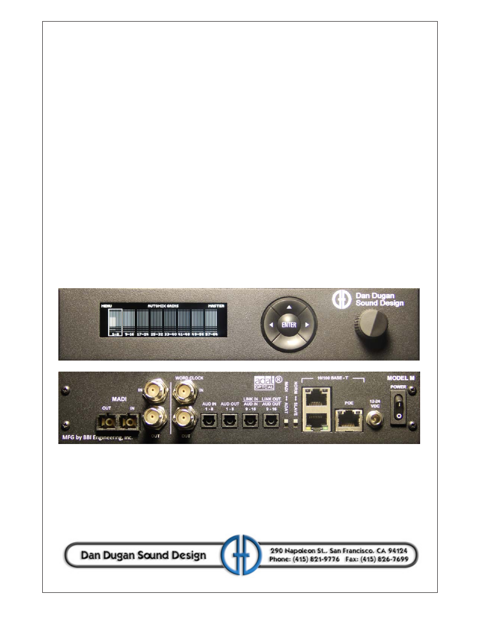 Dan Dugan Sound Design M User Manual | 62 pages