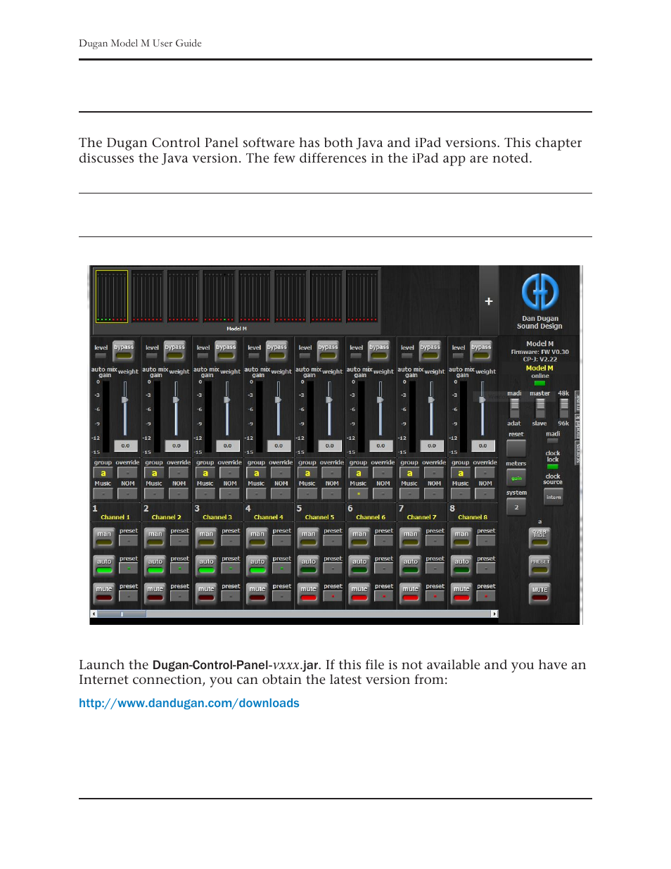 Chapter 5: dugan control panel software | Dan Dugan Sound Design M User Manual | Page 27 / 62