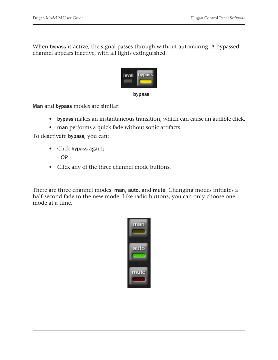 Bypass, Channel modes | Dan Dugan Sound Design M User Manual | Page 31 / 62