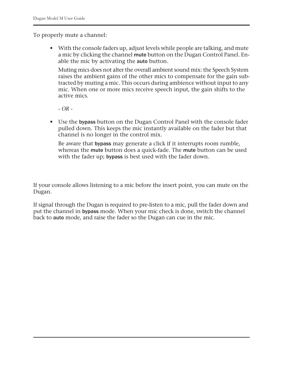 Pre-listening to muted channels | Dan Dugan Sound Design M User Manual | Page 44 / 62