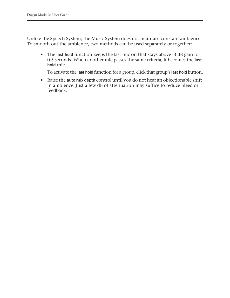 Controlling ambience | Dan Dugan Sound Design M User Manual | Page 48 / 62