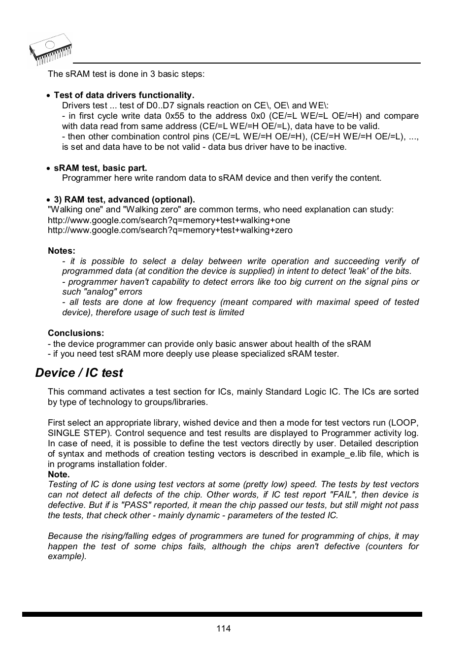 Device / ic test | Dataman 40Pro User Manual | Page 114 / 174