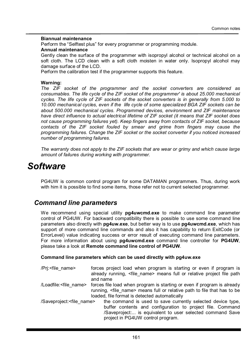 Software, Command line parameters | Dataman 40Pro User Manual | Page 161 / 174