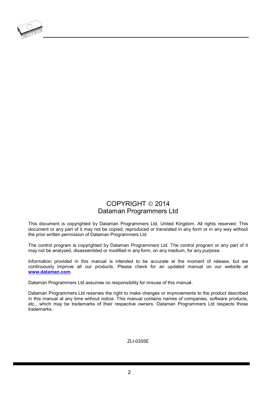 Copyright 2014 dataman programmers ltd | Dataman 40Pro User Manual | Page 2 / 174