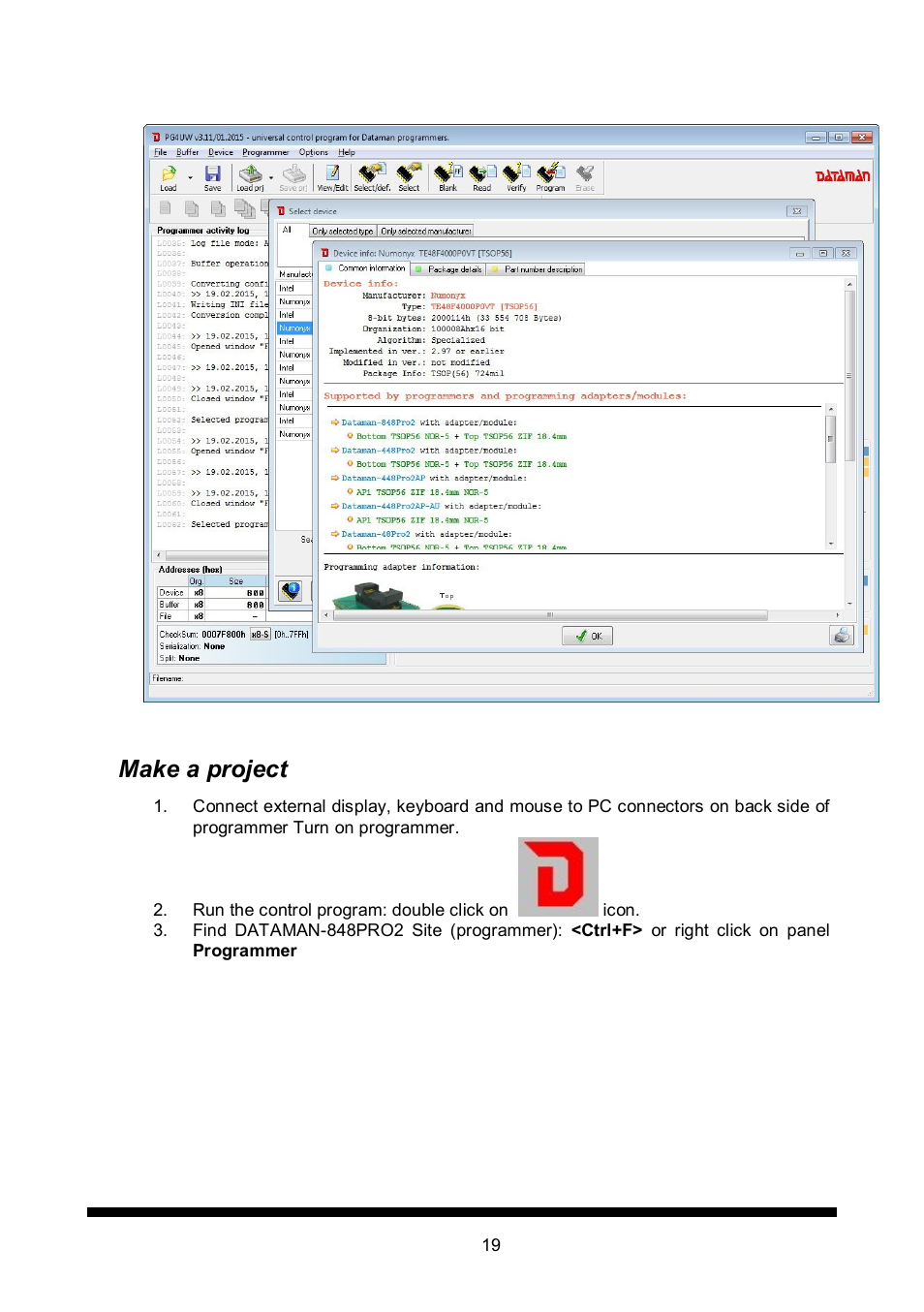 Make a project | Dataman 848Pro2 User Manual | Page 19 / 50