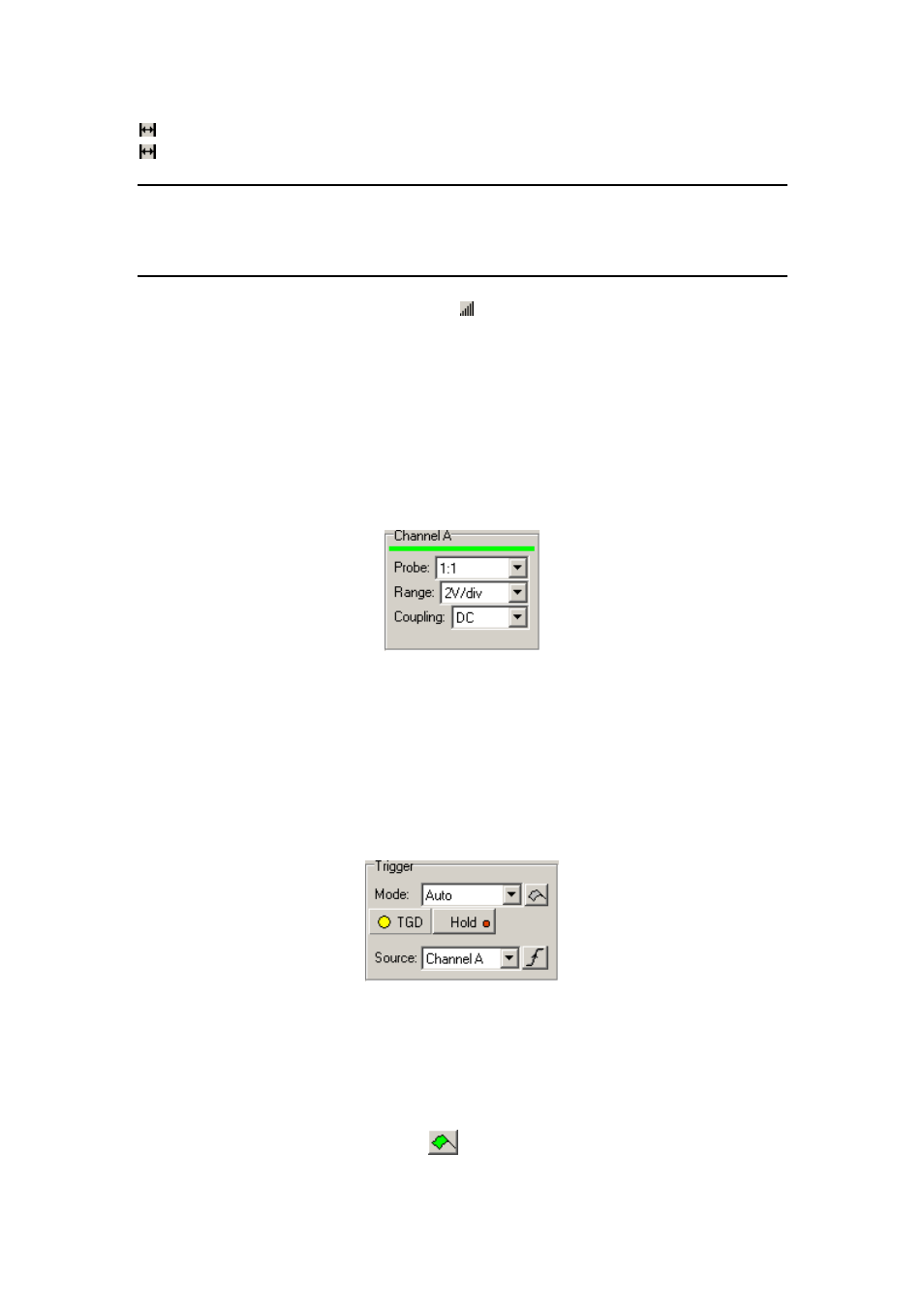 Channel controls, Trigger controls, Channel controls 4.2.8. trigger controls | Dataman 520 Series User Manual | Page 49 / 94
