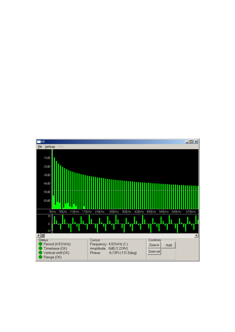 Fourier transformation function (ft), Fig. 6.9.1. – fourier transformation window | Dataman 520 Series User Manual | Page 71 / 94