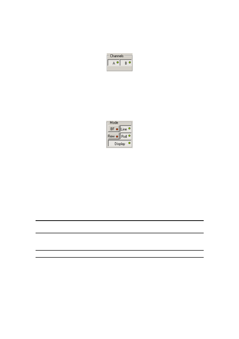 Channel visibility controls, Display mode controls, Data save controls | Dataman 520 Series User Manual | Page 14 / 39