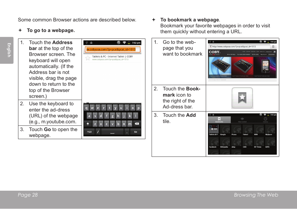COBY electronic MID8120 User Manual | Page 28 / 136