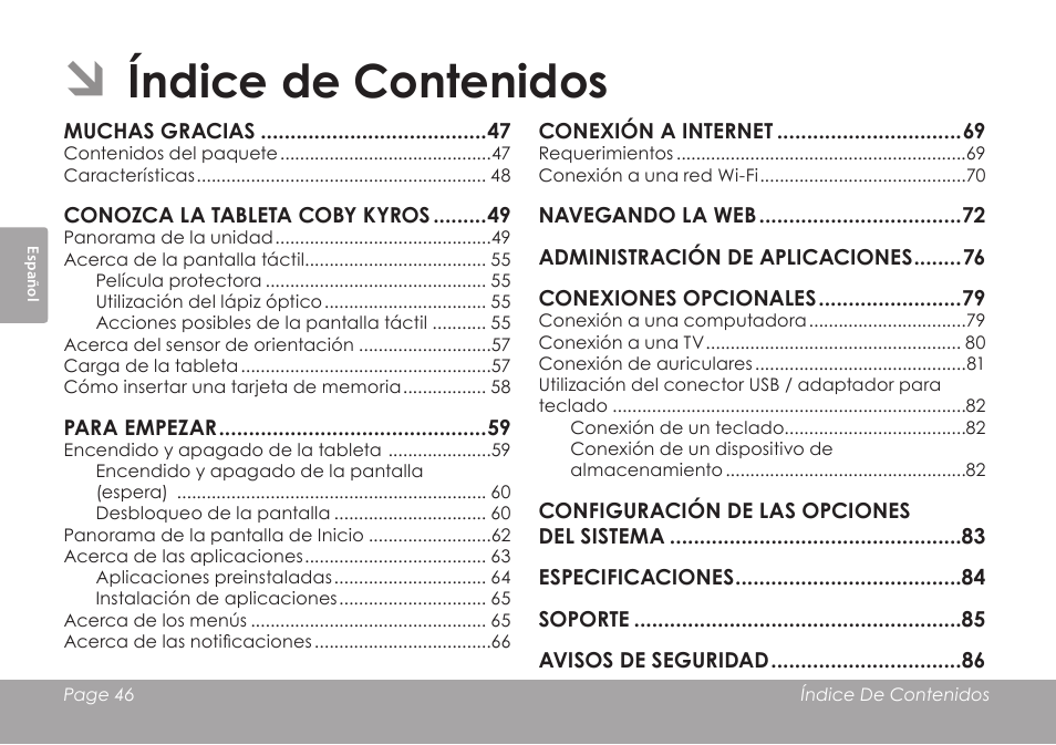 COBY electronic MID8120 User Manual | Page 46 / 136