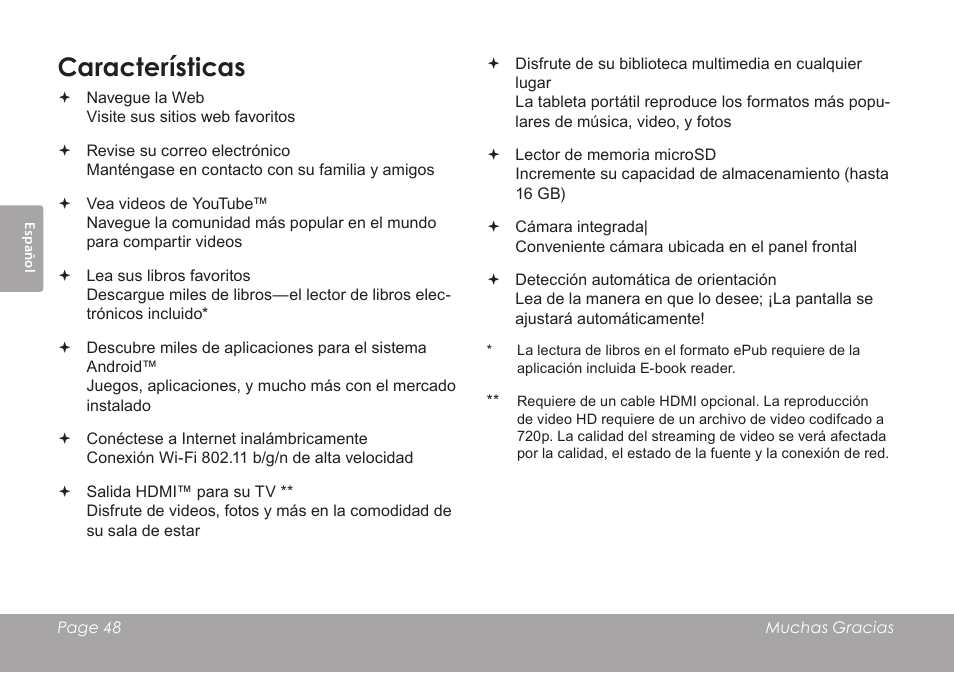 Características | COBY electronic MID8120 User Manual | Page 48 / 136