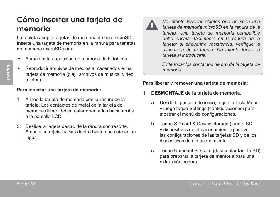COBY electronic MID8120 User Manual | Page 58 / 136