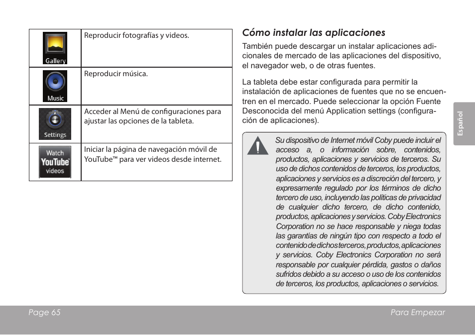 COBY electronic MID8120 User Manual | Page 65 / 136