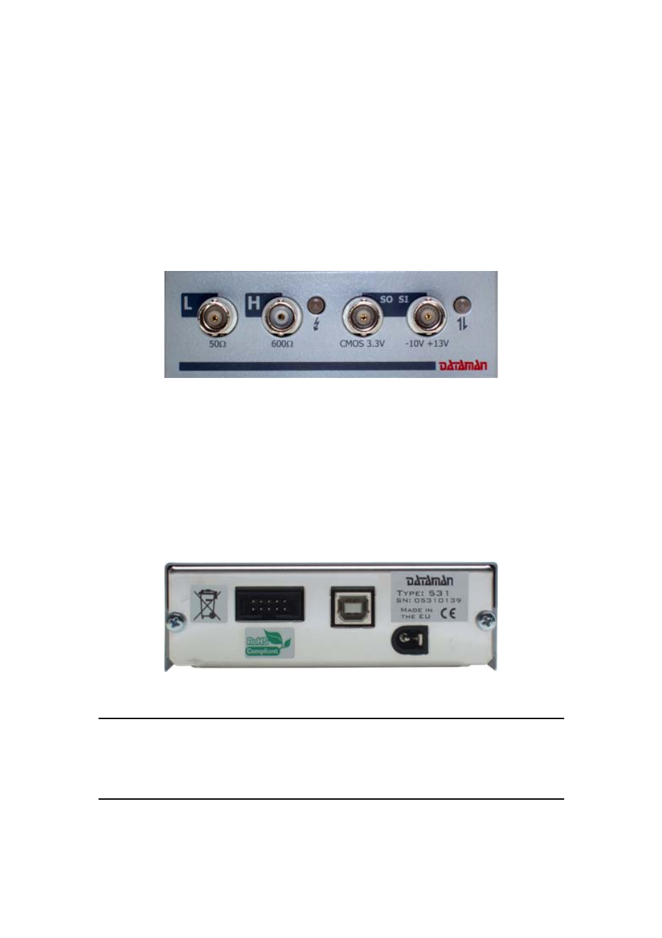 Basic information, Layout of the front and rear panel, Fig. 3.1.1. – front panel fig. 3.1.2. – back panel | Dataman 530 Series User Manual | Page 11 / 36
