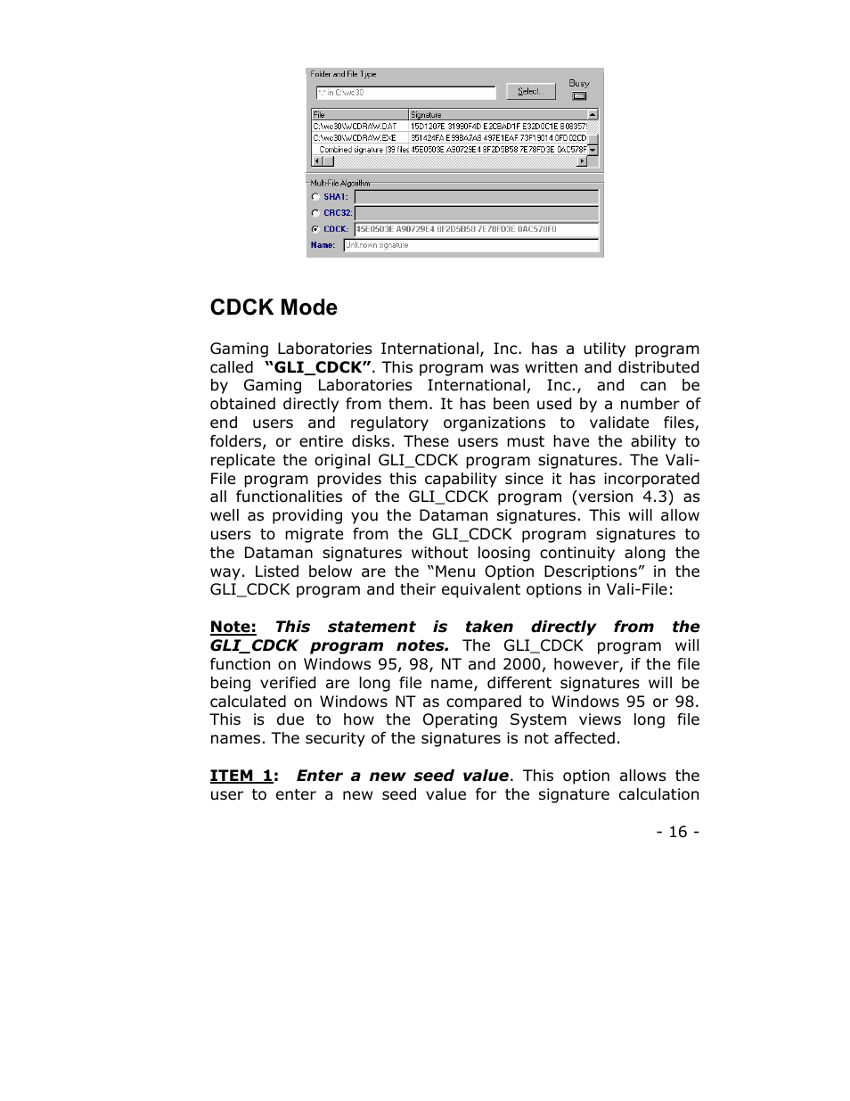 Cdck mode | Dataman Vali-File 3.0 User Manual | Page 16 / 27