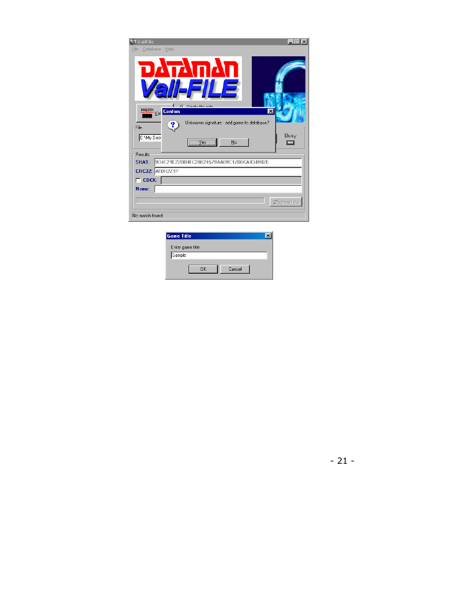 Dataman Vali-File 3.0 User Manual | Page 21 / 27