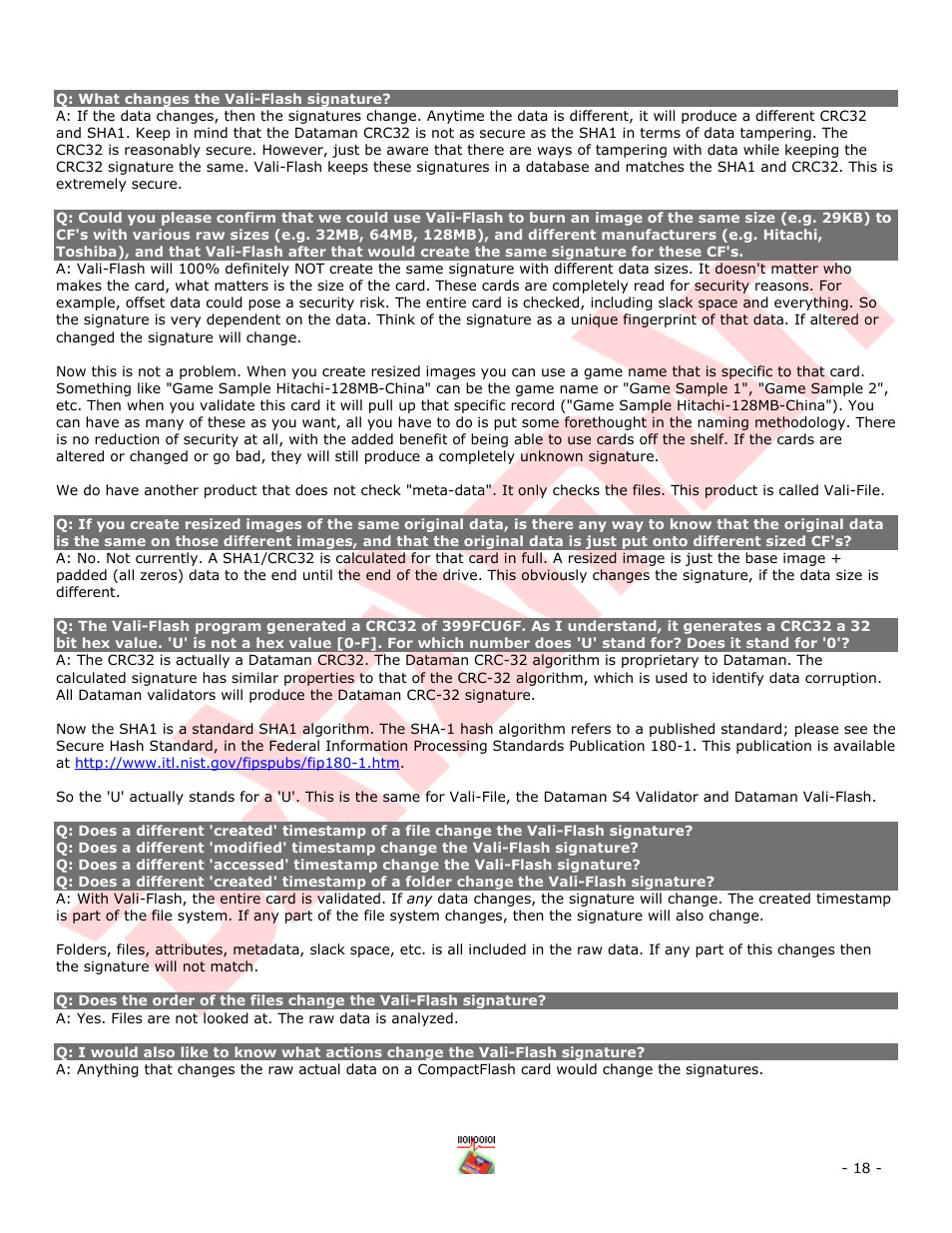 Dataman Vali-Flash 4.1 User Manual | Page 18 / 20