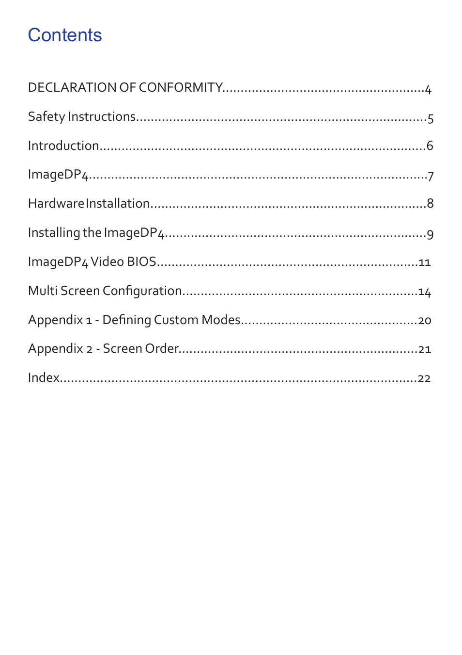 Datapath ImageDP4 User Manual | Page 2 / 22