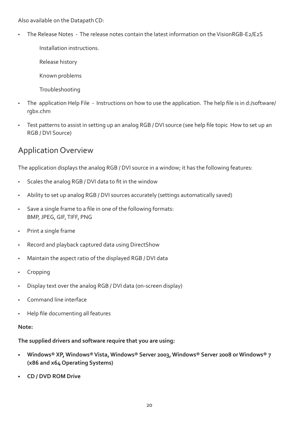 Application overview | Datapath Vision User Manual | Page 22 / 70